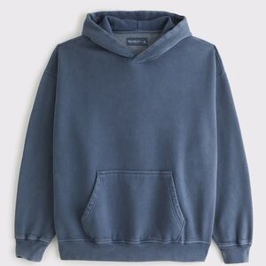 Abercrombie & Fitch Essential Oversized Pullover Hoodie - Blue